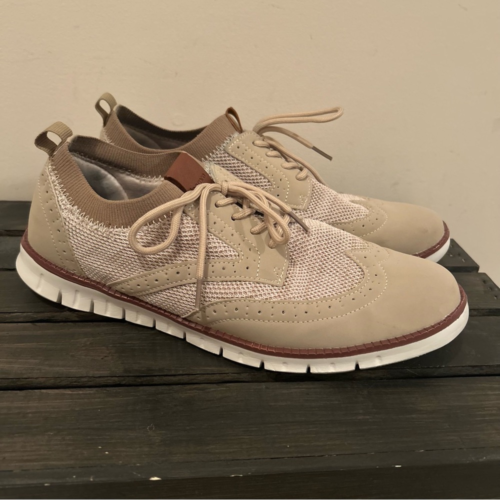 Joomra Men’s Knit/Leather Wingtip Oxford Shoes Size EU 45/11